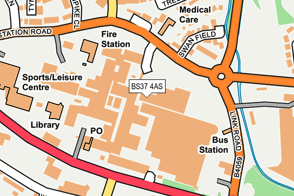 BS37 4AS map - OS OpenMap – Local (Ordnance Survey)