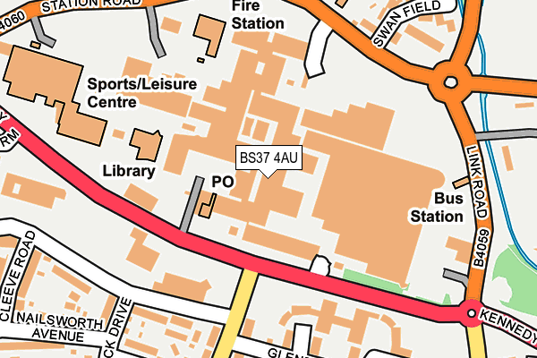 BS37 4AU map - OS OpenMap – Local (Ordnance Survey)