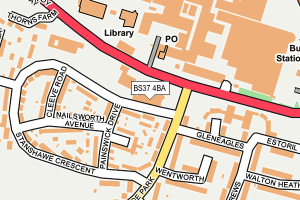 BS37 4BA map - OS OpenMap – Local (Ordnance Survey)