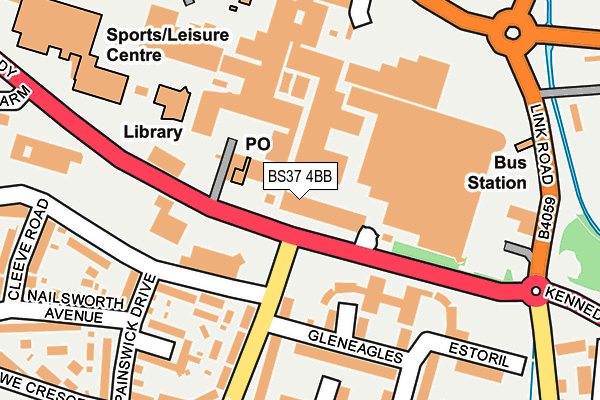 BS37 4BB map - OS OpenMap – Local (Ordnance Survey)