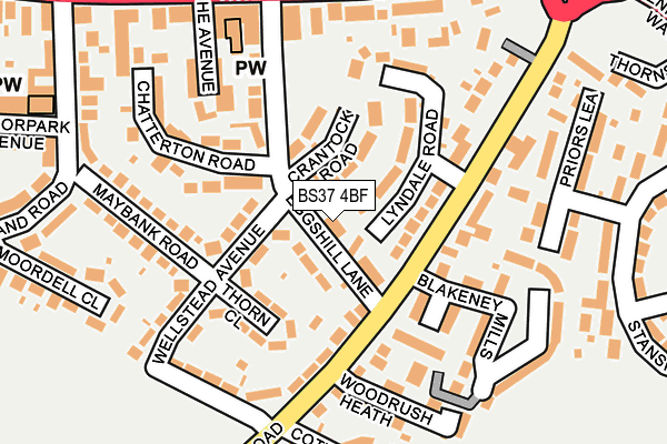 BS37 4BF map - OS OpenMap – Local (Ordnance Survey)