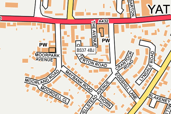 BS37 4BJ map - OS OpenMap – Local (Ordnance Survey)