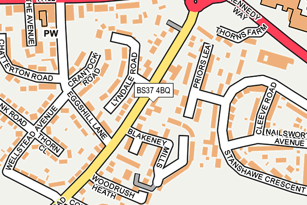 BS37 4BQ map - OS OpenMap – Local (Ordnance Survey)