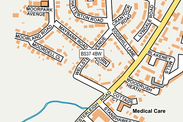 BS37 4BW map - OS OpenMap – Local (Ordnance Survey)