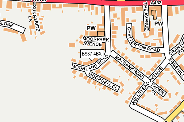 BS37 4BX map - OS OpenMap – Local (Ordnance Survey)