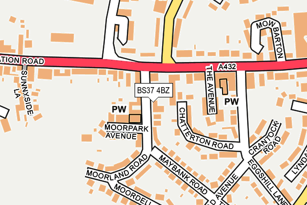 BS37 4BZ map - OS OpenMap – Local (Ordnance Survey)