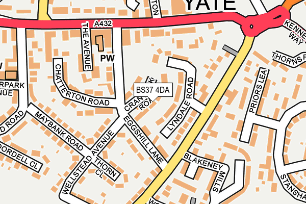 BS37 4DA map - OS OpenMap – Local (Ordnance Survey)