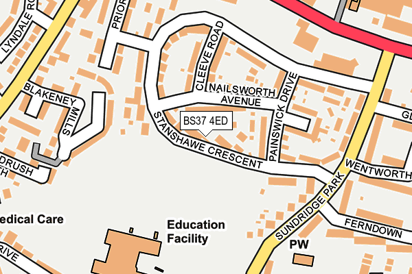 BS37 4ED map - OS OpenMap – Local (Ordnance Survey)