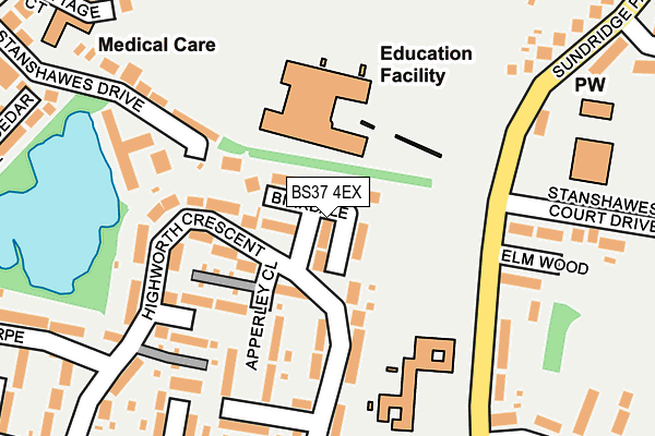 BS37 4EX map - OS OpenMap – Local (Ordnance Survey)