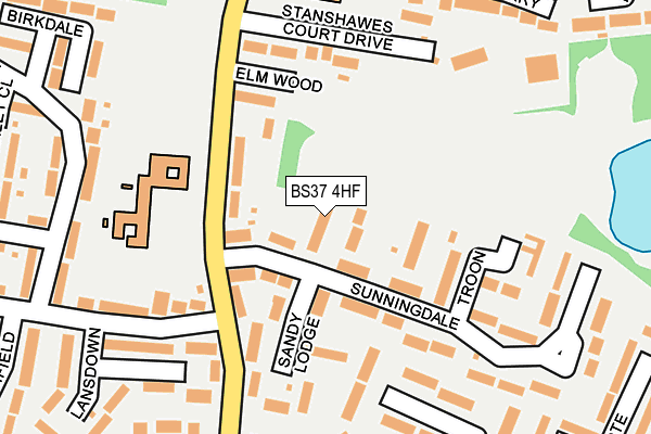 BS37 4HF map - OS OpenMap – Local (Ordnance Survey)