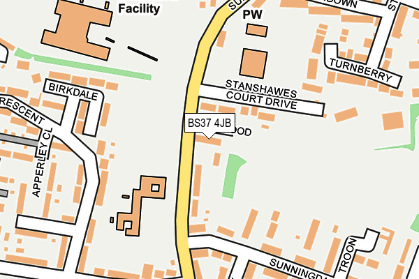BS37 4JB map - OS OpenMap – Local (Ordnance Survey)