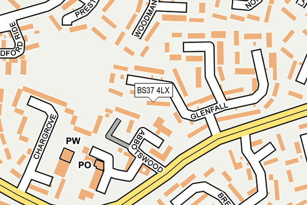 BS37 4LX map - OS OpenMap – Local (Ordnance Survey)