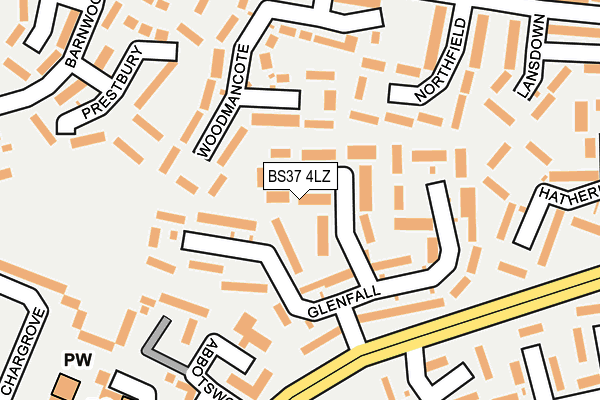 BS37 4LZ map - OS OpenMap – Local (Ordnance Survey)