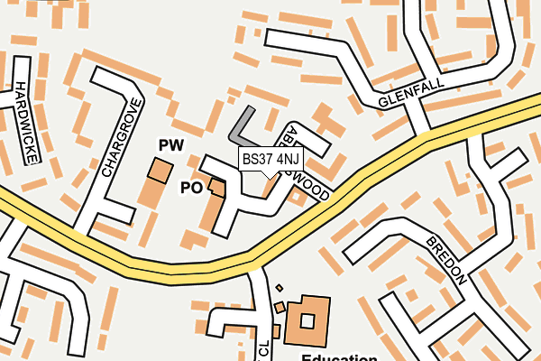 BS37 4NJ map - OS OpenMap – Local (Ordnance Survey)