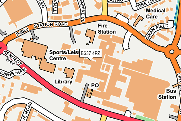 BS37 4PZ map - OS OpenMap – Local (Ordnance Survey)