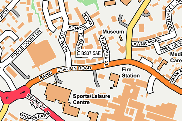 BS37 5AE map - OS OpenMap – Local (Ordnance Survey)