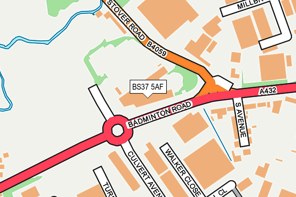 BS37 5AF map - OS OpenMap – Local (Ordnance Survey)