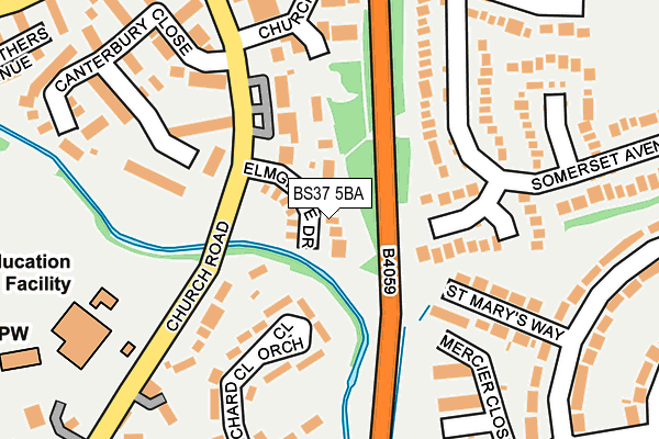 BS37 5BA map - OS OpenMap – Local (Ordnance Survey)