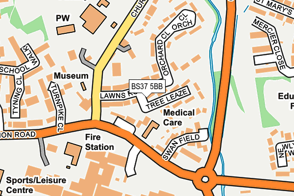 BS37 5BB map - OS OpenMap – Local (Ordnance Survey)