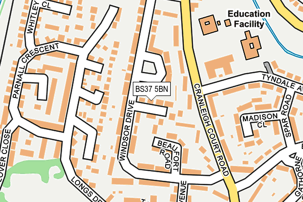 BS37 5BN map - OS OpenMap – Local (Ordnance Survey)