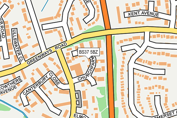 BS37 5BZ map - OS OpenMap – Local (Ordnance Survey)