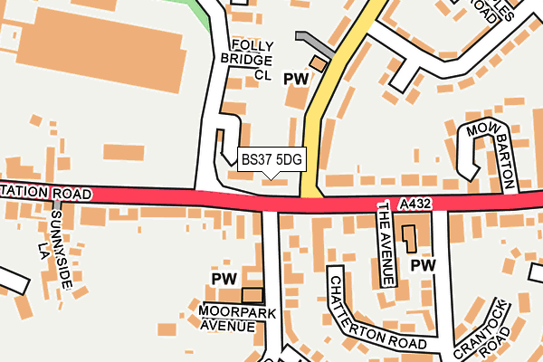 BS37 5DG map - OS OpenMap – Local (Ordnance Survey)