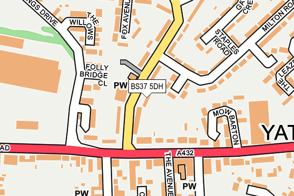 BS37 5DH map - OS OpenMap – Local (Ordnance Survey)
