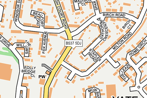 BS37 5DJ map - OS OpenMap – Local (Ordnance Survey)
