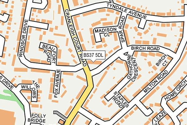 BS37 5DL map - OS OpenMap – Local (Ordnance Survey)