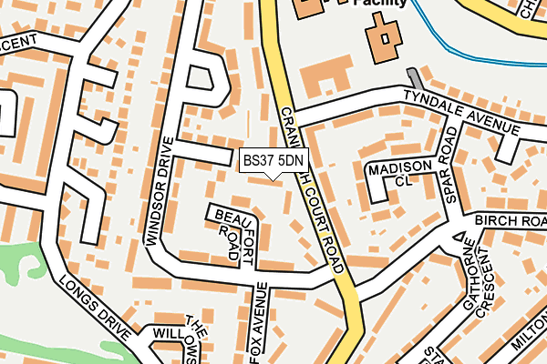 BS37 5DN map - OS OpenMap – Local (Ordnance Survey)