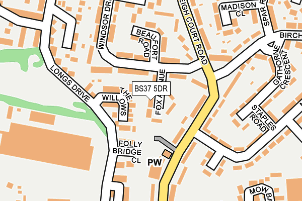 BS37 5DR map - OS OpenMap – Local (Ordnance Survey)