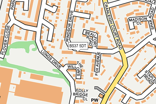BS37 5DT map - OS OpenMap – Local (Ordnance Survey)