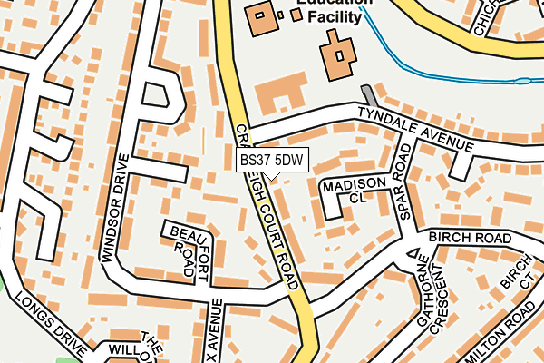 BS37 5DW map - OS OpenMap – Local (Ordnance Survey)