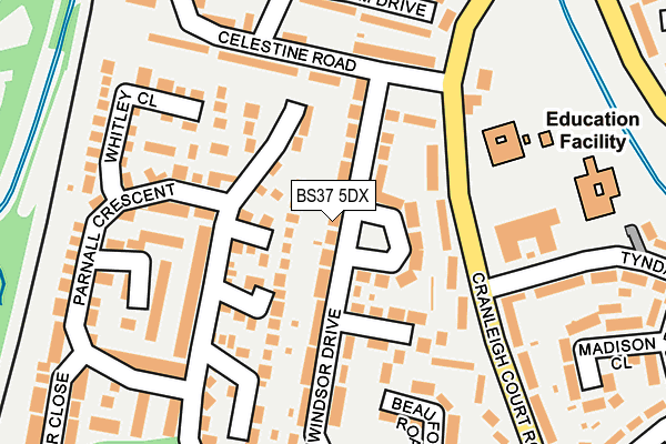 BS37 5DX map - OS OpenMap – Local (Ordnance Survey)