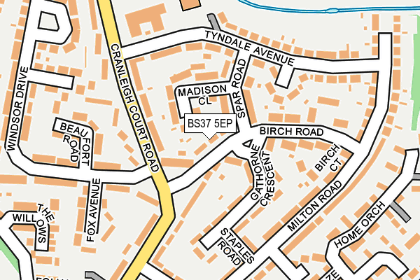 BS37 5EP map - OS OpenMap – Local (Ordnance Survey)