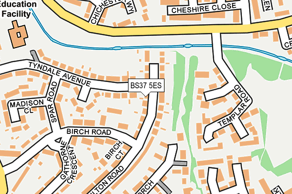 BS37 5ES map - OS OpenMap – Local (Ordnance Survey)