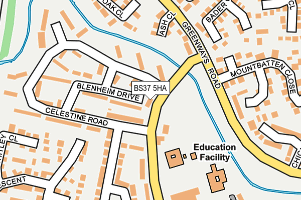 BS37 5HA map - OS OpenMap – Local (Ordnance Survey)