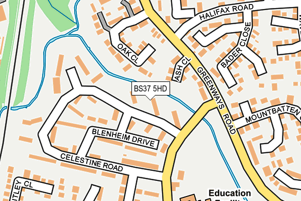 BS37 5HD map - OS OpenMap – Local (Ordnance Survey)