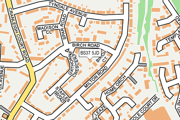 BS37 5JD map - OS OpenMap – Local (Ordnance Survey)
