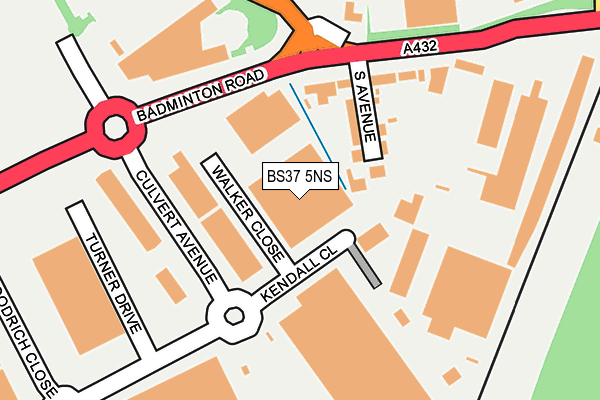 BS37 5NS map - OS OpenMap – Local (Ordnance Survey)