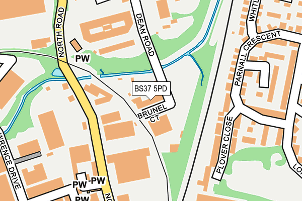 BS37 5PD map - OS OpenMap – Local (Ordnance Survey)