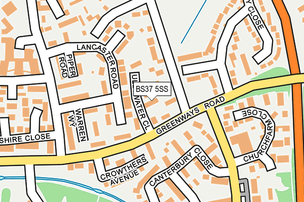 BS37 5SS map - OS OpenMap – Local (Ordnance Survey)