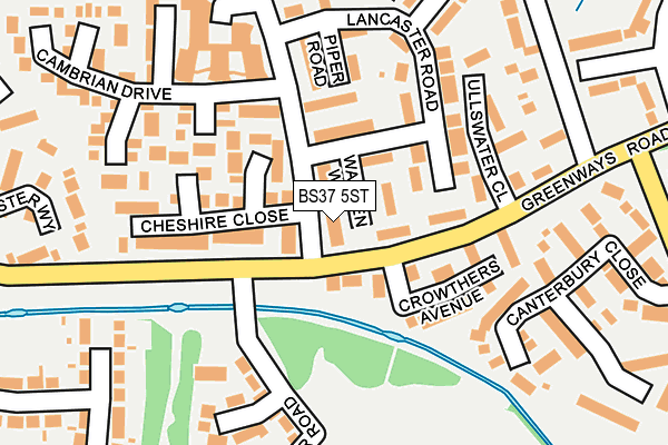BS37 5ST map - OS OpenMap – Local (Ordnance Survey)