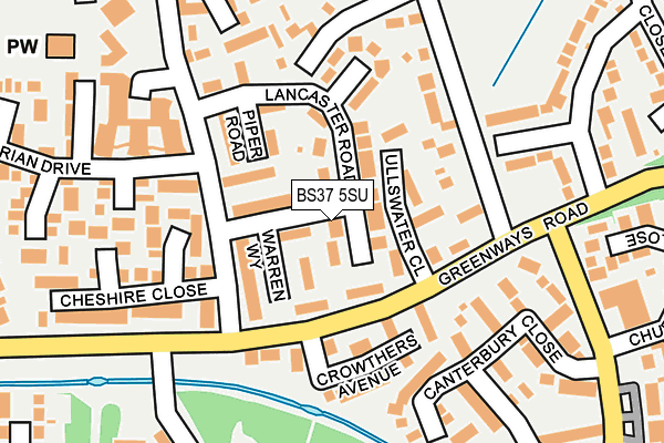 BS37 5SU map - OS OpenMap – Local (Ordnance Survey)