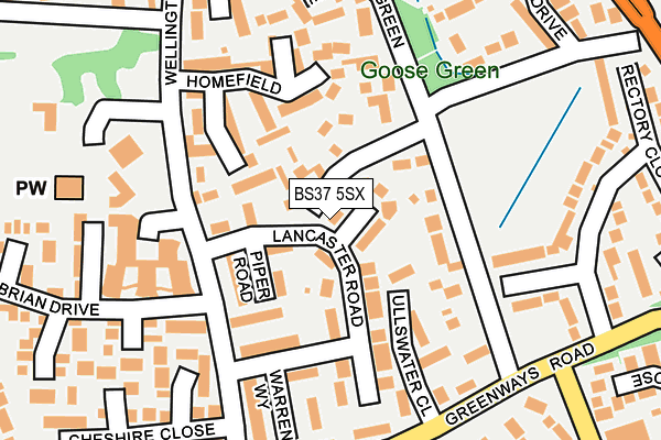 BS37 5SX map - OS OpenMap – Local (Ordnance Survey)