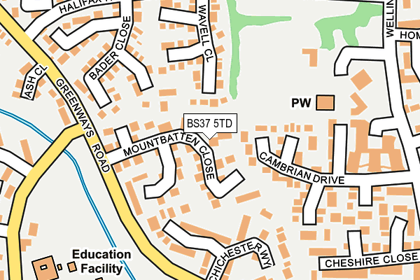 BS37 5TD map - OS OpenMap – Local (Ordnance Survey)