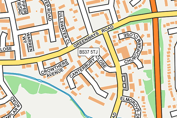BS37 5TJ map - OS OpenMap – Local (Ordnance Survey)