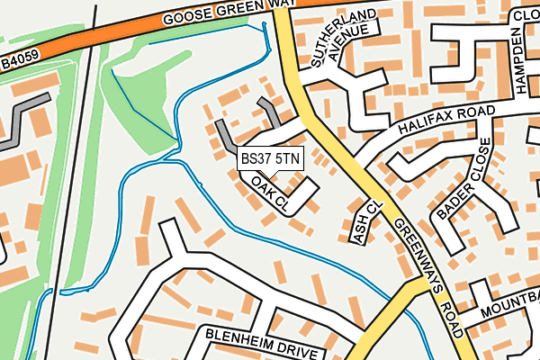 BS37 5TN map - OS OpenMap – Local (Ordnance Survey)