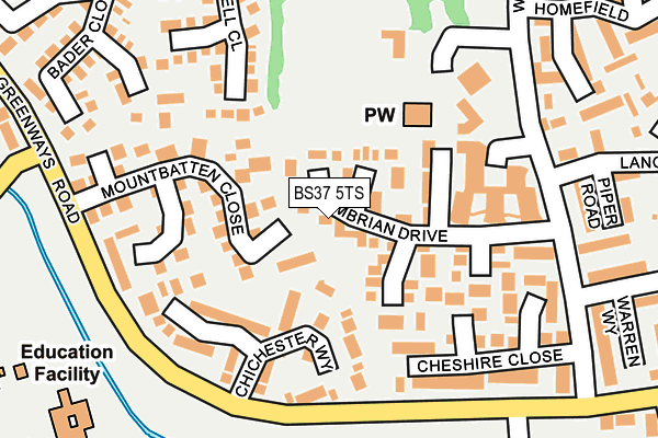 BS37 5TS map - OS OpenMap – Local (Ordnance Survey)