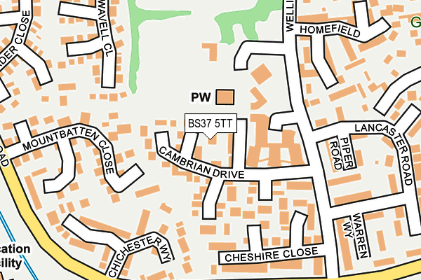 BS37 5TT map - OS OpenMap – Local (Ordnance Survey)